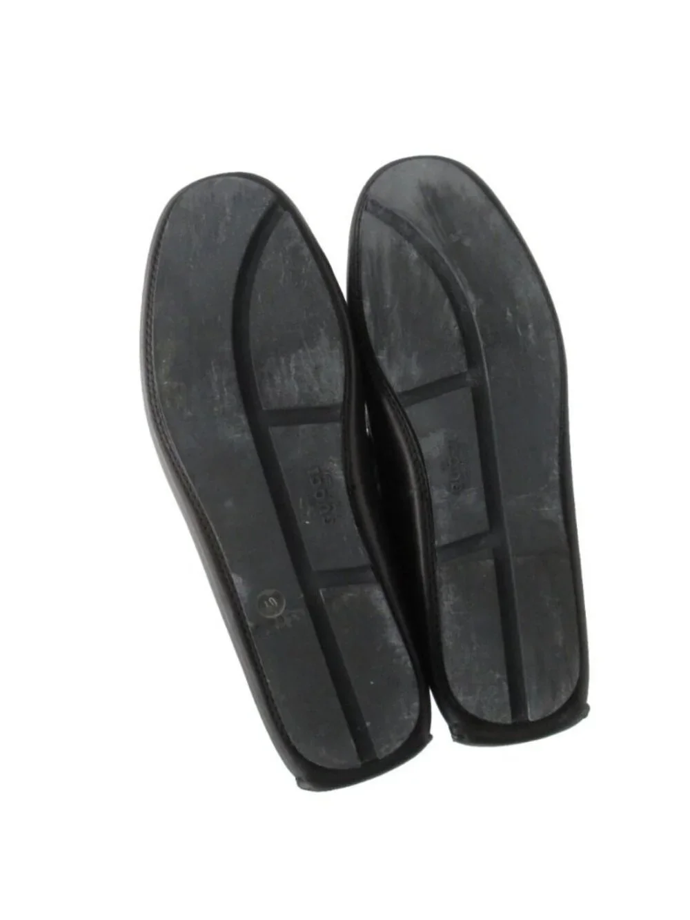 Gucci Loafers Moccasins Slip-on Leather Shoes Sherry Line Black